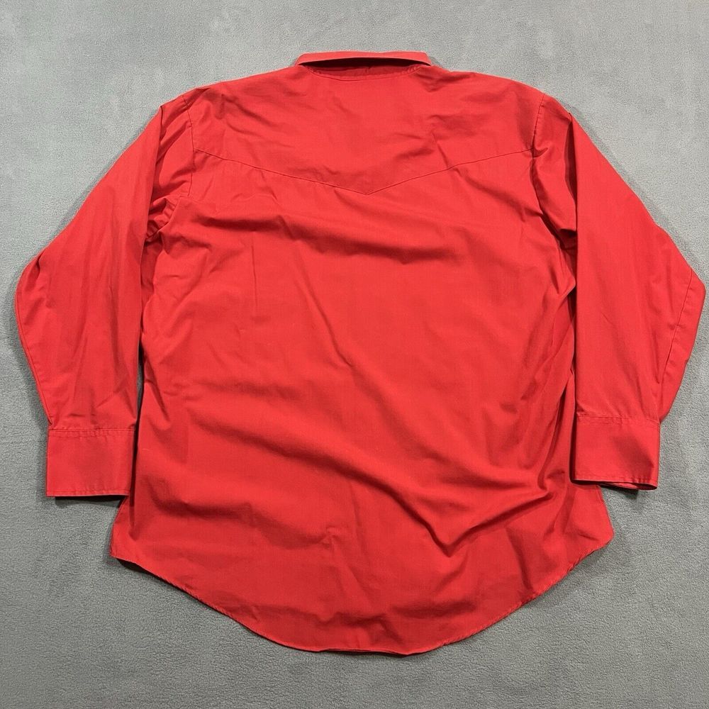 Ely Cattleman Pearl Snap‎ Shirt Mens 17.5/34 Red Cowboy Western Rodeo Rancher - Picture 3 of 11